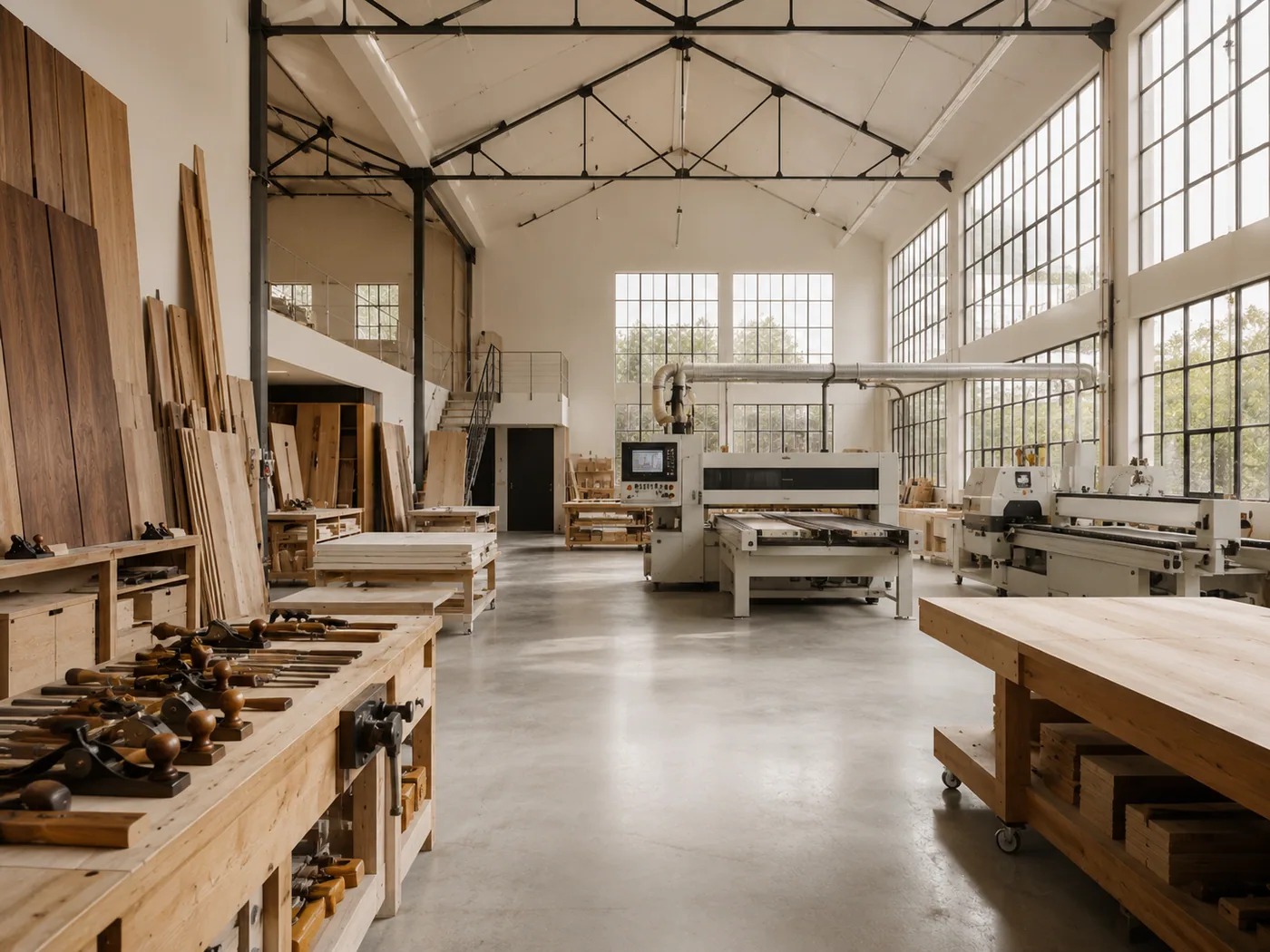 Atelier de fabrication des Menuiseries de France à Presles